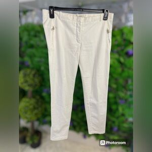 Fabiana Filippi Tapered Trouser Ivory White Zip Accent Women’s Medium 38 Pants